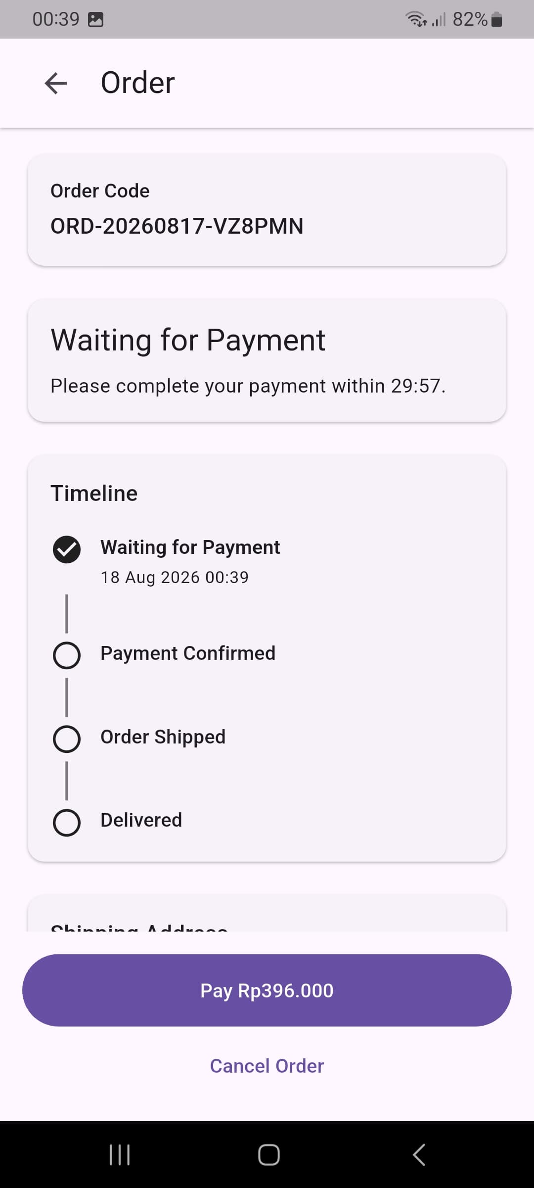Waiting for Payment