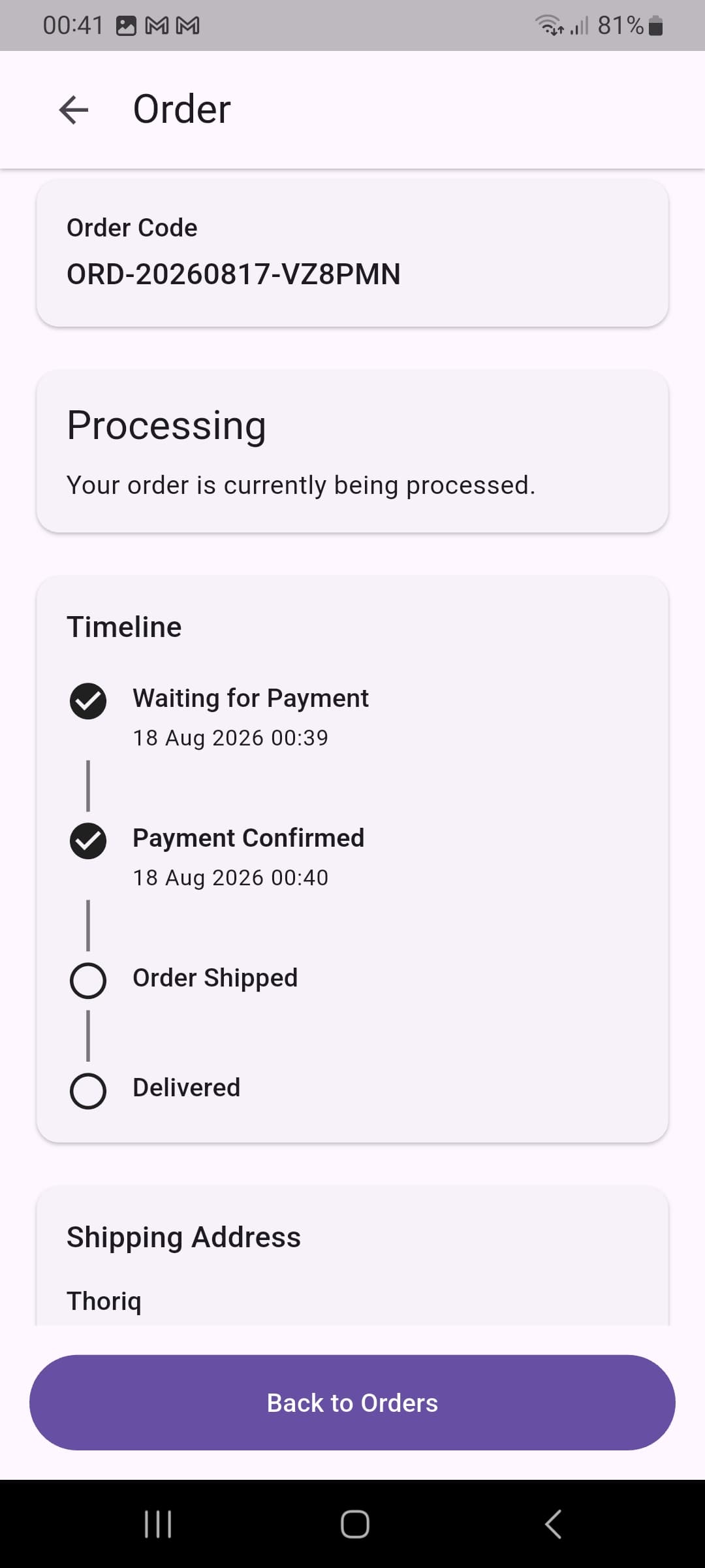 Payment Confirmed