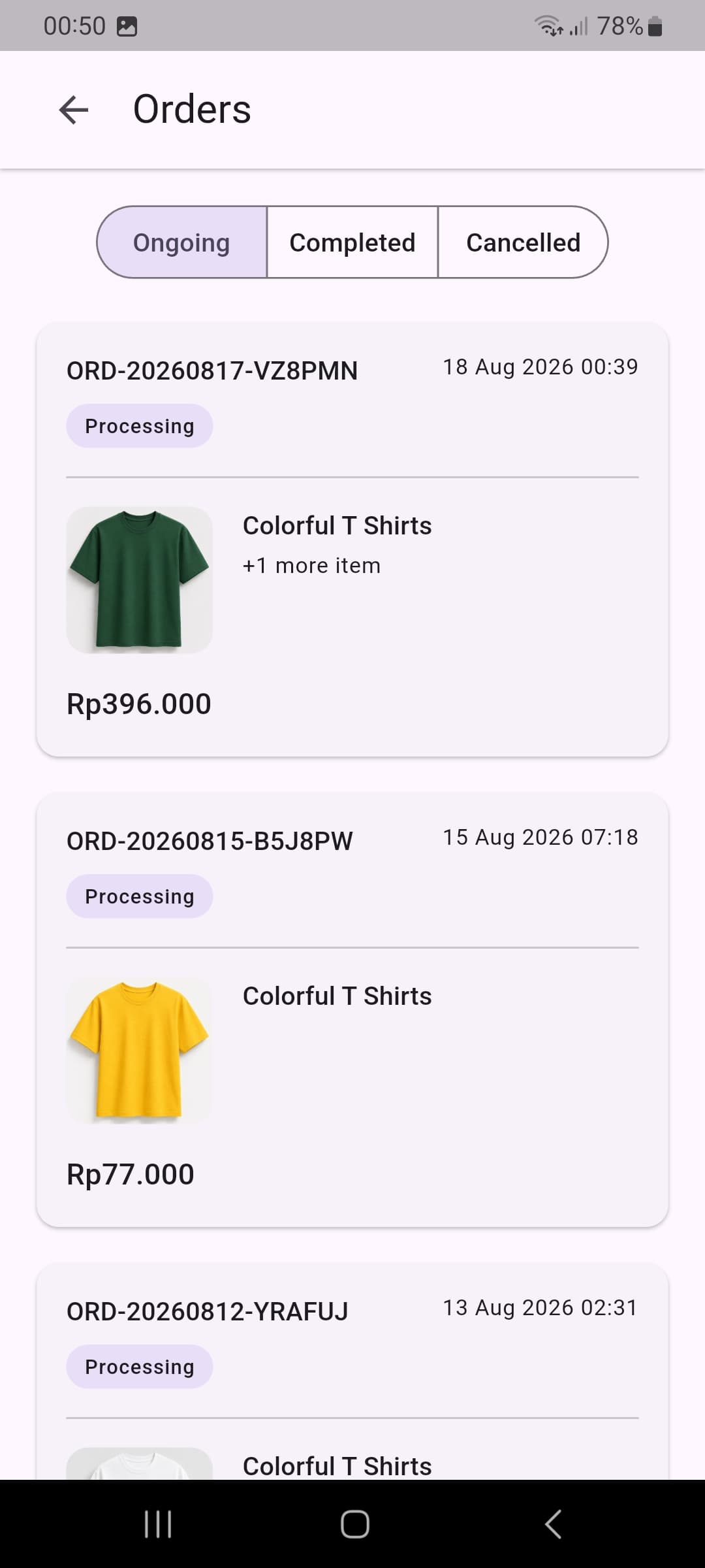 Order History