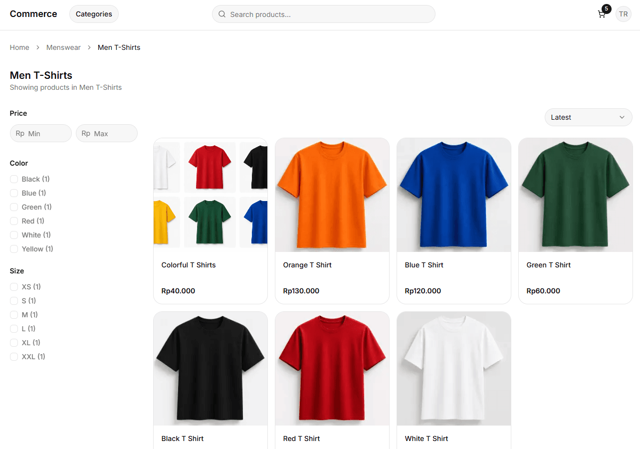 Product listing